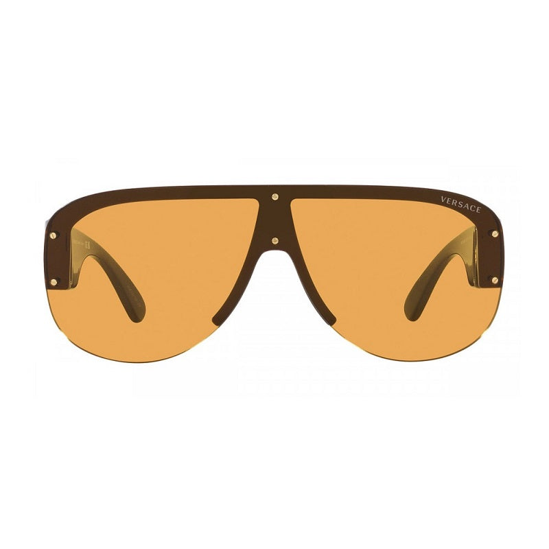Versace Sunglasses Aviator Semi Rim, Black Frame and Dark Grey Lens VE4391GB1/87