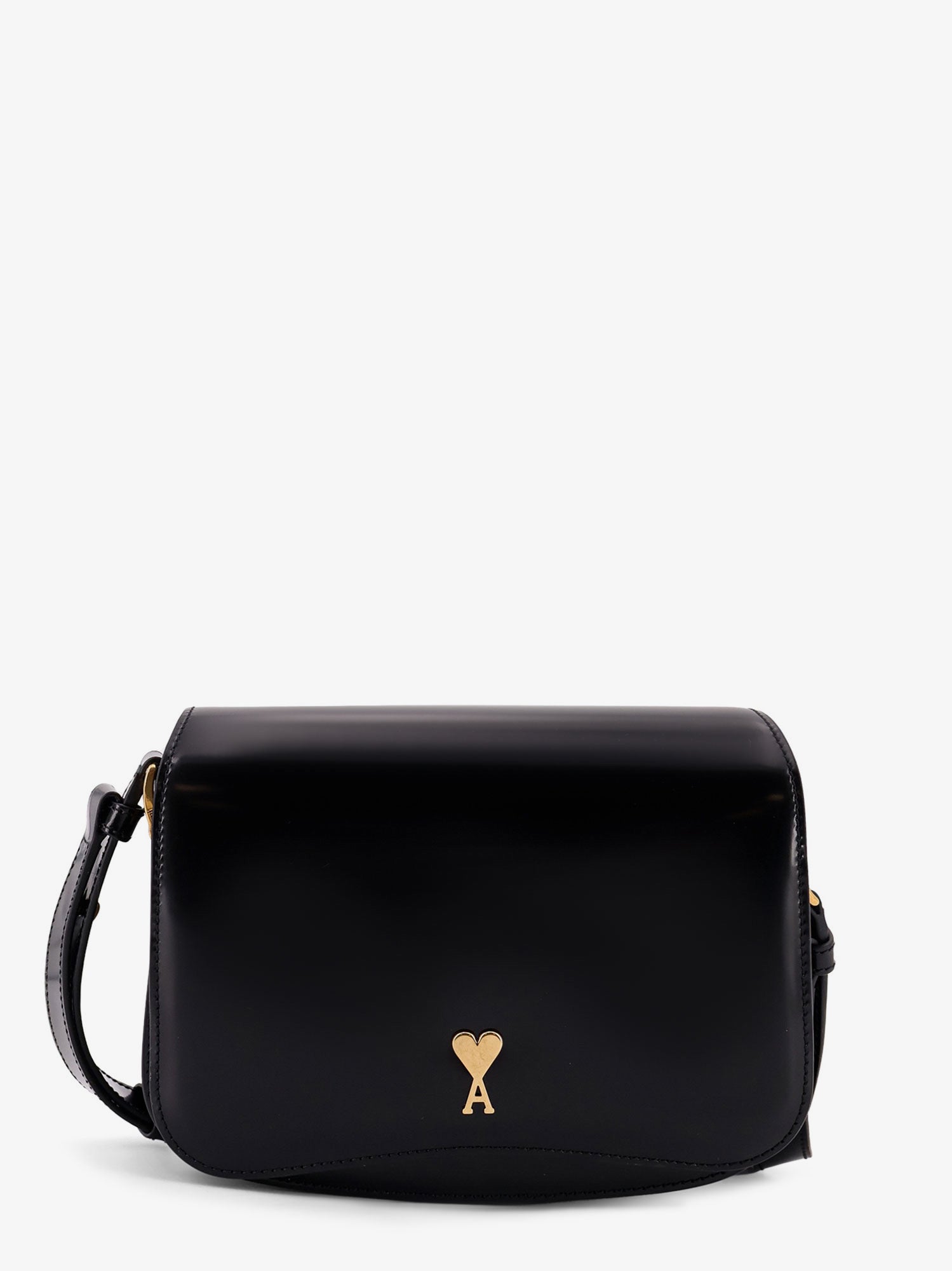 AMI PARIS Ami Paris Women Leather Shoulder Bag With Metal Logo On The Front