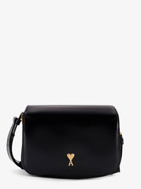 AMI PARIS Ami Paris Women Leather Shoulder Bag With Metal Logo On The Front