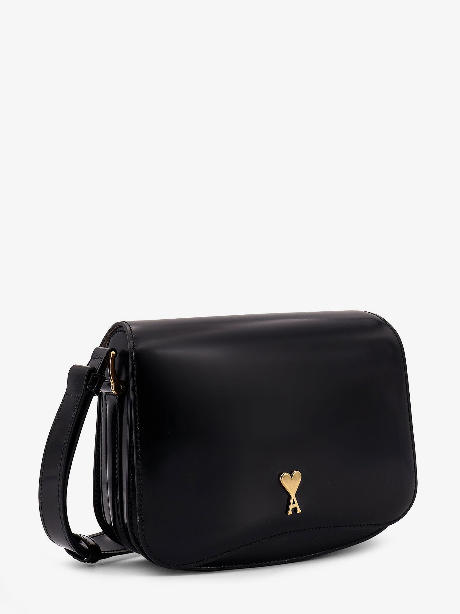 AMI PARIS Ami Paris Women Leather Shoulder Bag With Metal Logo On The Front