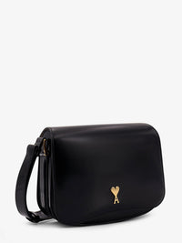 AMI PARIS Ami Paris Women Leather Shoulder Bag With Metal Logo On The Front