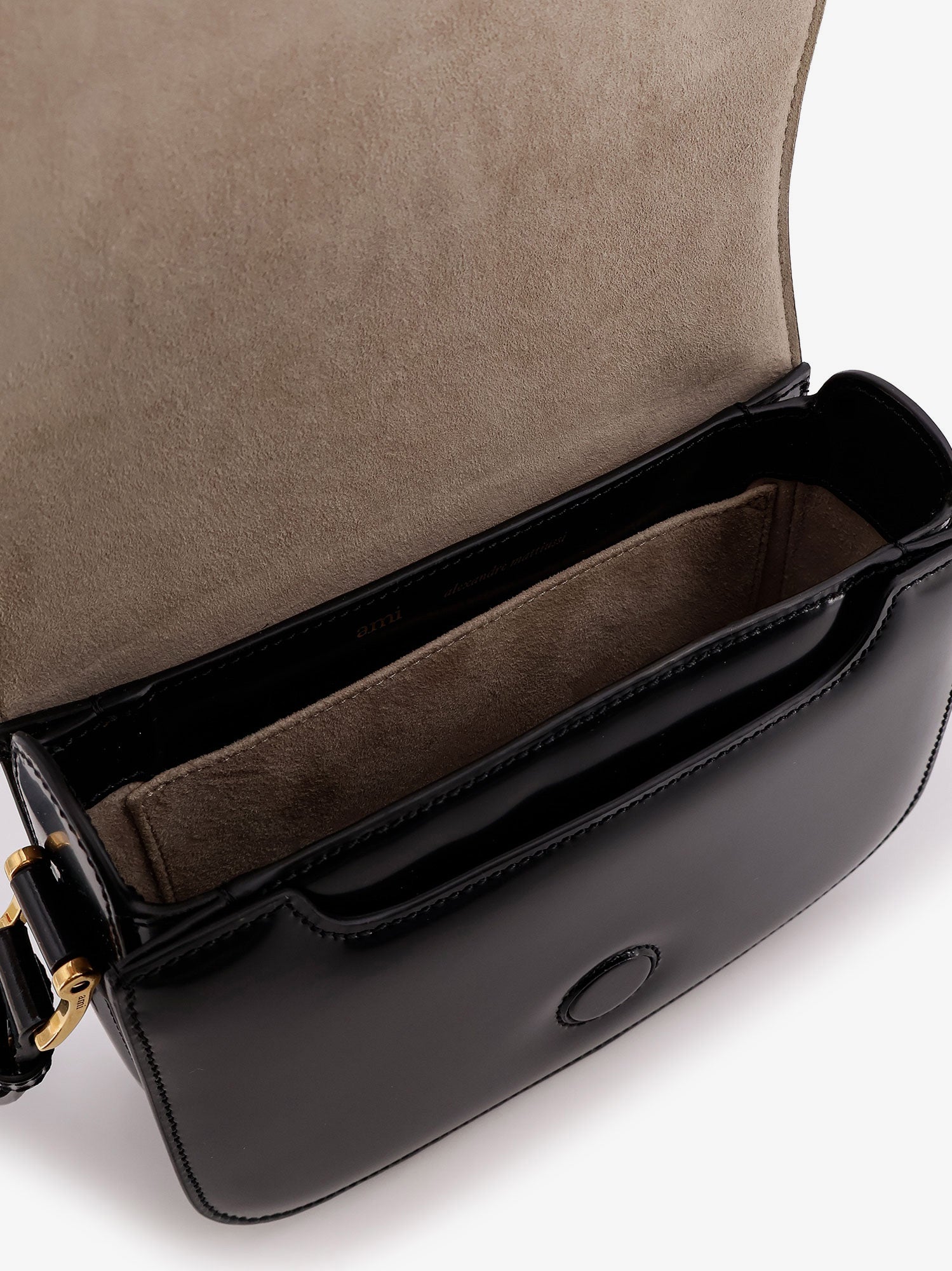 AMI PARIS Ami Paris Women Leather Shoulder Bag With Metal Logo On The Front