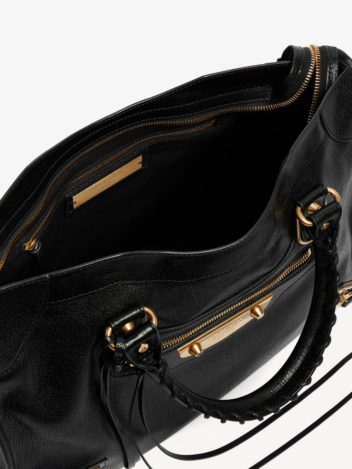 Balenciaga Women Le City Uptown Leather Handbag With Stud Detail