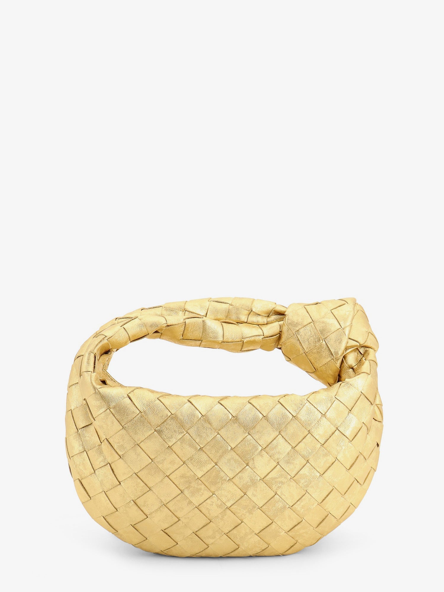 BOTTEGA VENETA Bottega Veneta Women Mini Jodie Leather Handbag With A Foggy Mirror Effect Braided Motif