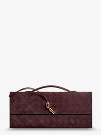 BOTTEGA VENETA Bottega Veneta Women Andiamo Suede Clutch With Intrecciato Pattern