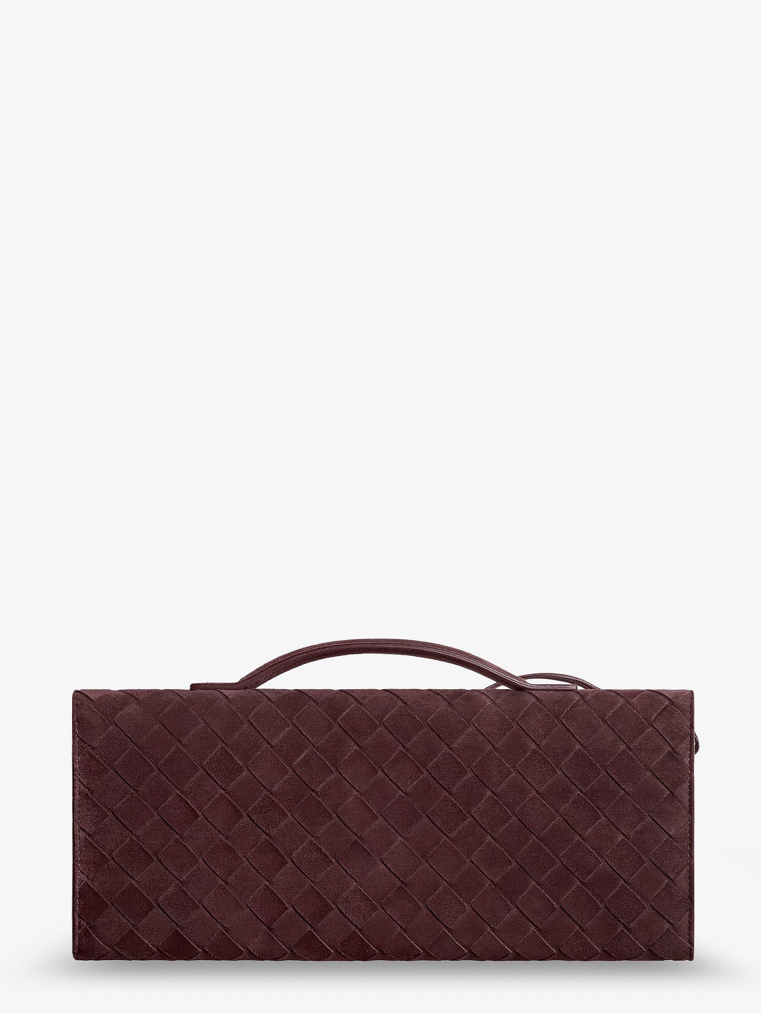 BOTTEGA VENETA Bottega Veneta Women Andiamo Suede Clutch With Intrecciato Pattern