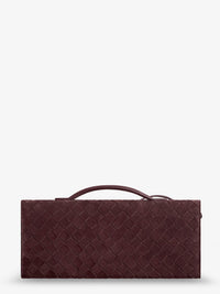 BOTTEGA VENETA Bottega Veneta Women Andiamo Suede Clutch With Intrecciato Pattern