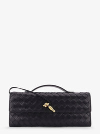 Bottega Veneta Women Andiamo Leather Clutch With Intrecciato Pattern