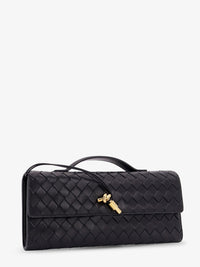 Bottega Veneta Women Andiamo Leather Clutch With Intrecciato Pattern