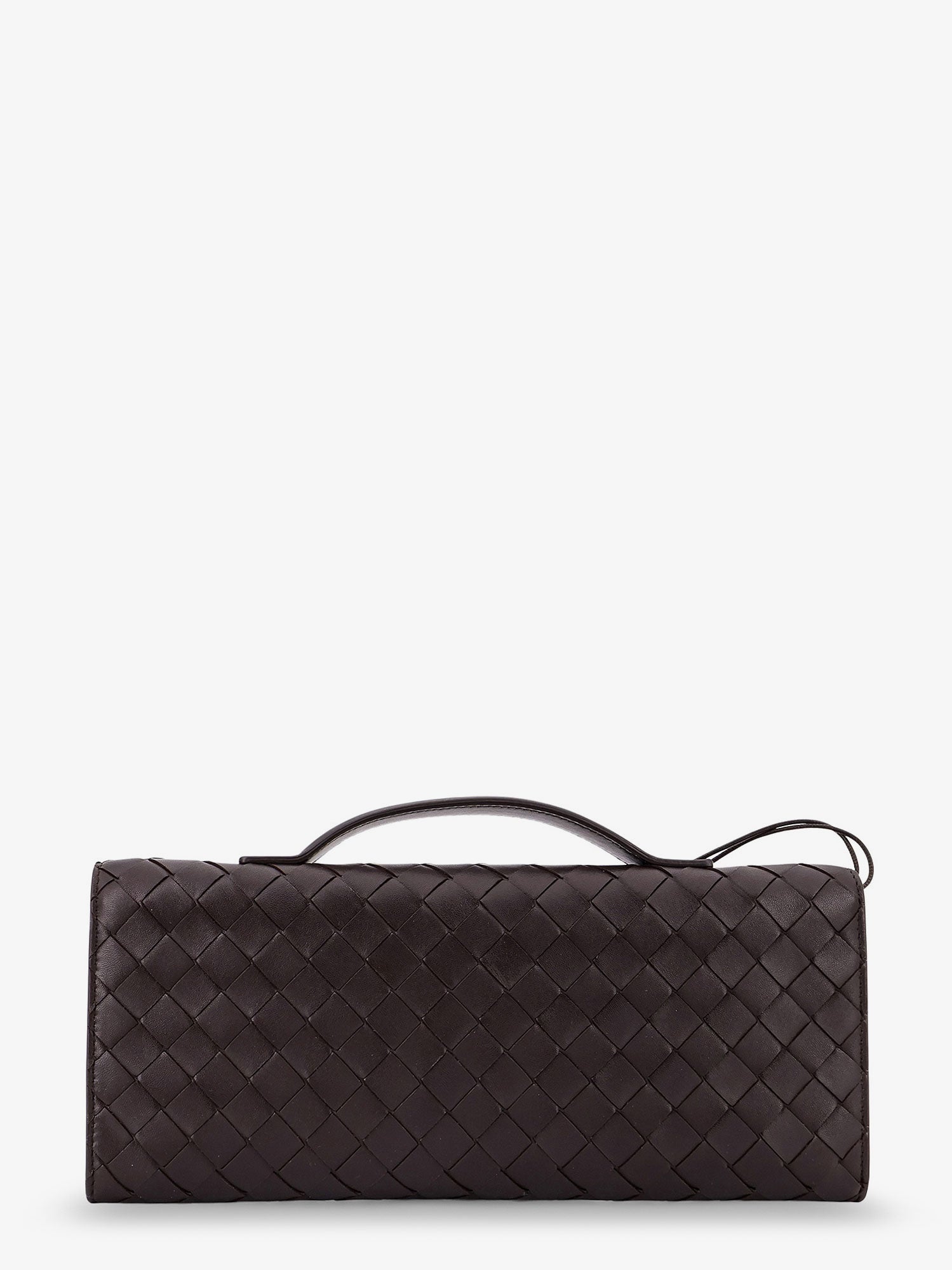 BOTTEGA VENETA Bottega Veneta Women Andiamo Leather Clutch With Intrecciato Motif