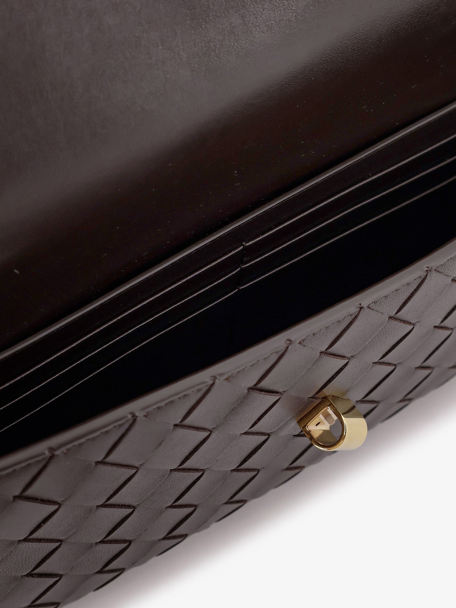 BOTTEGA VENETA Bottega Veneta Women Andiamo Leather Clutch With Intrecciato Motif