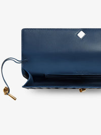Bottega Veneta Women Andiamo Leather Clutch With Intrecciato Pattern