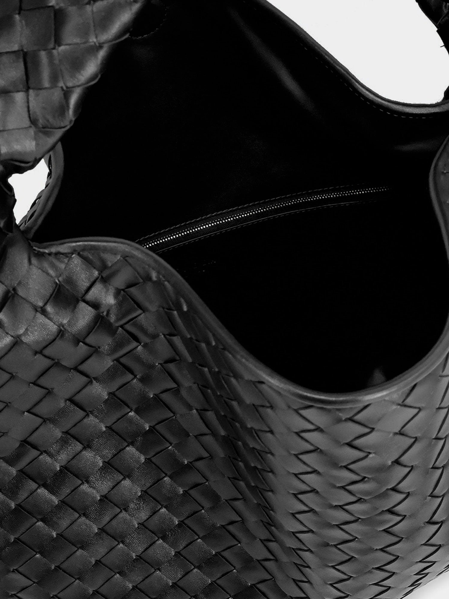 BOTTEGA VENETA Bottega Veneta Women Hop Hobo Leather Shoulder Bag With Intreccio Pattern