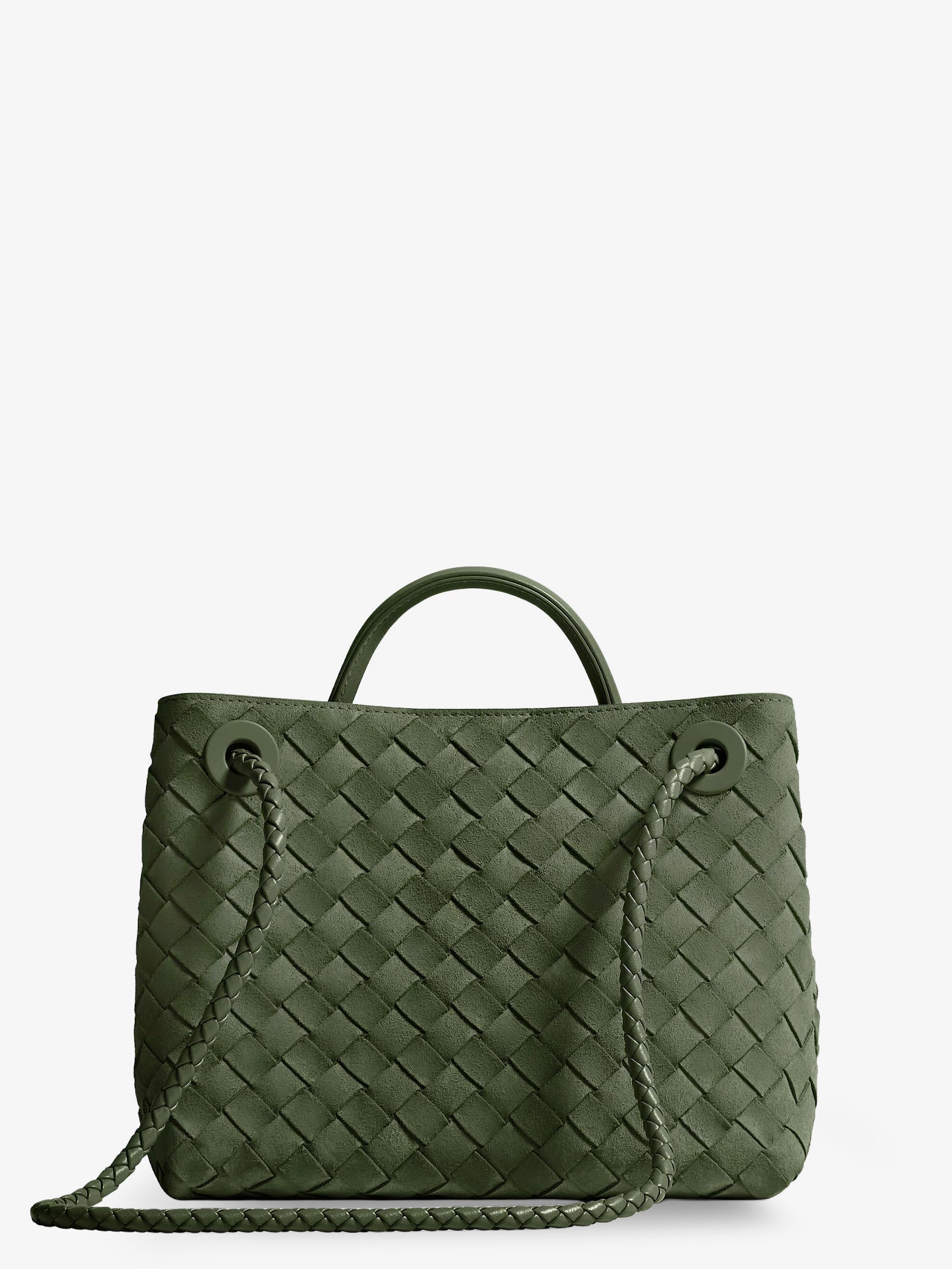 BOTTEGA VENETA Bottega Veneta Women Small Andiamo Suede Handbag With Intrecciato Motif