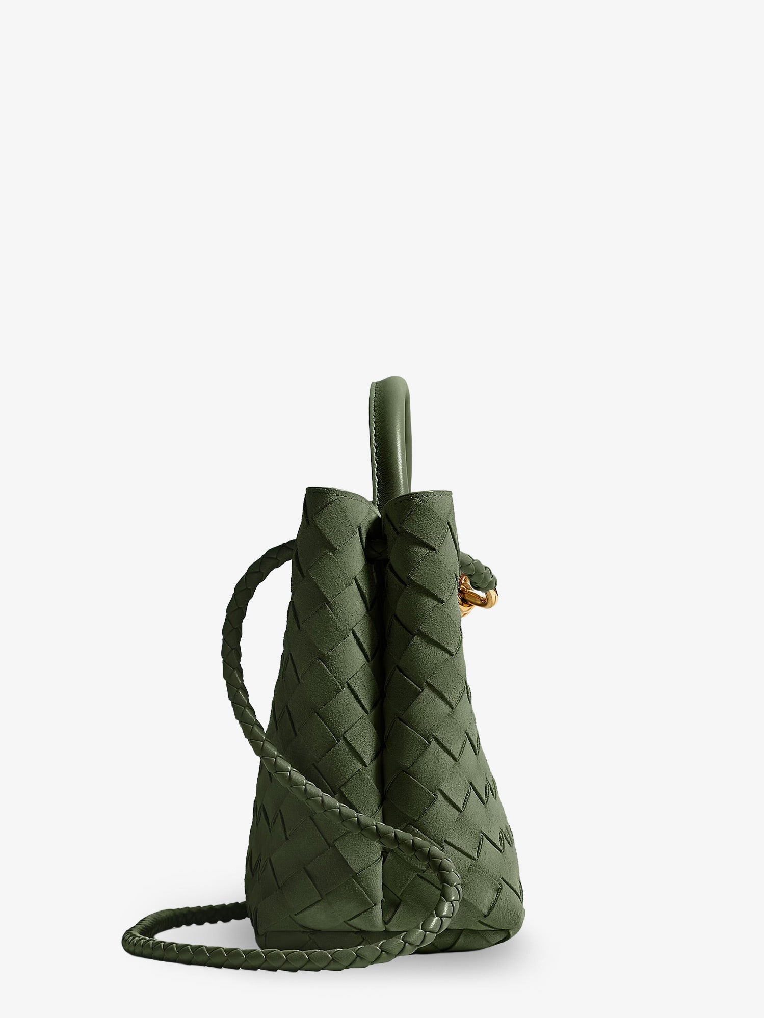 BOTTEGA VENETA Bottega Veneta Women Small Andiamo Suede Handbag With Intrecciato Motif