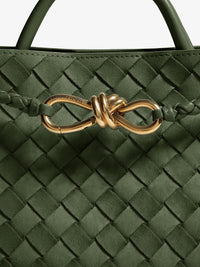 BOTTEGA VENETA Bottega Veneta Women Small Andiamo Suede Handbag With Intrecciato Motif
