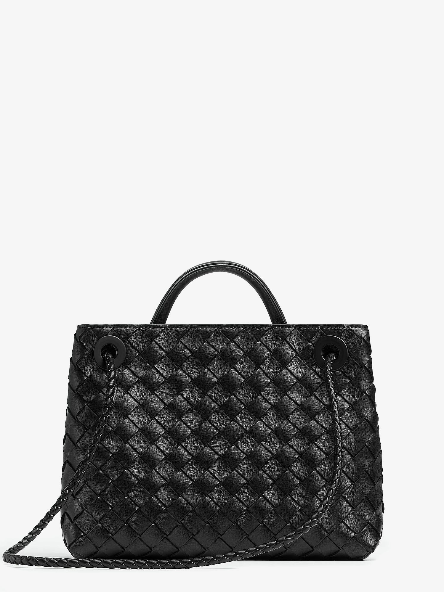 Bottega Veneta Women Andiamo Small Leather Crossbody Bag With Intrecciato Motif