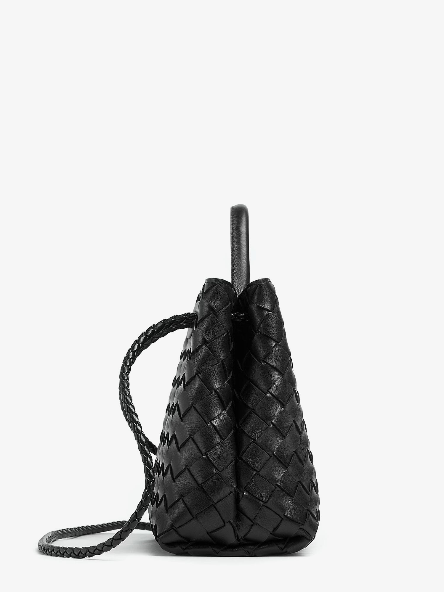 Bottega Veneta Women Andiamo Small Leather Crossbody Bag With Intrecciato Motif
