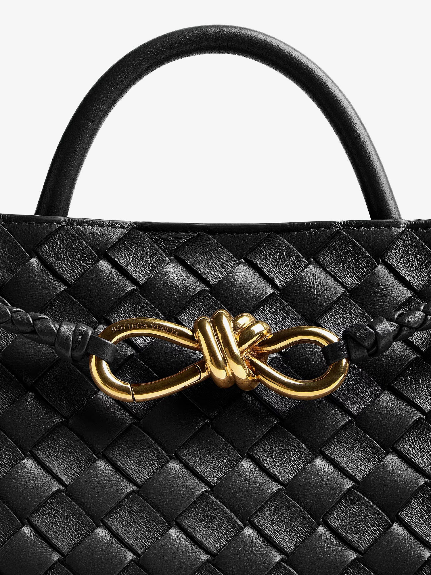 Bottega Veneta Women Andiamo Small Leather Crossbody Bag With Intrecciato Motif