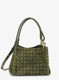 BOTTEGA VENETA Bottega Veneta Women Parachute Suede Shoulder Bag With Intrecciato Motif