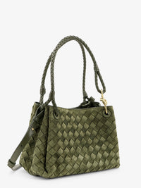 BOTTEGA VENETA Bottega Veneta Women Parachute Suede Shoulder Bag With Intrecciato Motif