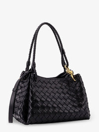 BOTTEGA VENETA Bottega Veneta Women Parachute Leather Shoulder Bag With Intrecciato Motif And Knot Detail