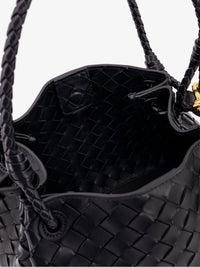 BOTTEGA VENETA Bottega Veneta Women Parachute Leather Shoulder Bag With Intrecciato Motif And Knot Detail