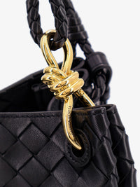 BOTTEGA VENETA Bottega Veneta Women Parachute Leather Shoulder Bag With Intrecciato Motif And Knot Detail