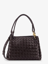 Bottega Veneta Women Parachute Leather Shoulder Bag With Intrecciato Pattern And Knot Detail