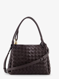 Bottega Veneta Women Parachute Leather Shoulder Bag With Intrecciato Pattern And Knot Detail