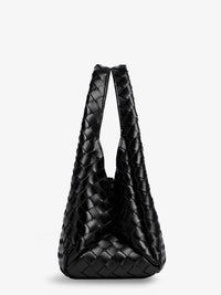 Bottega Veneta Women Campana Leather Shoulder Bag With Intrecciato Motif