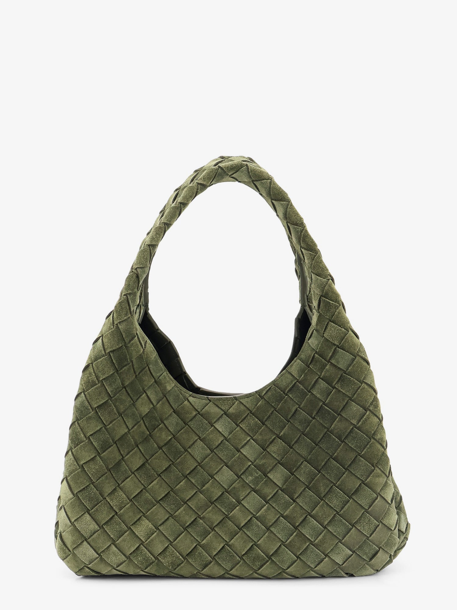 BOTTEGA VENETA Bottega Veneta Women Campana Intrecciato Suede Shoulder Bag