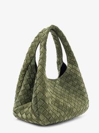 BOTTEGA VENETA Bottega Veneta Women Campana Intrecciato Suede Shoulder Bag