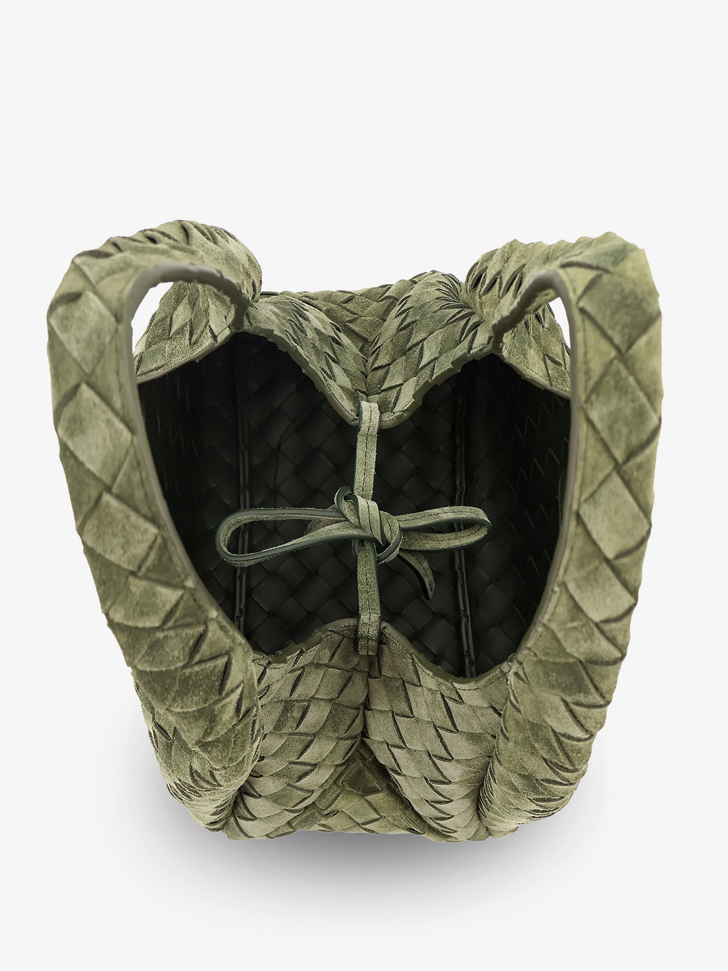 BOTTEGA VENETA Bottega Veneta Women Campana Intrecciato Suede Shoulder Bag
