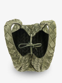 BOTTEGA VENETA Bottega Veneta Women Campana Intrecciato Suede Shoulder Bag