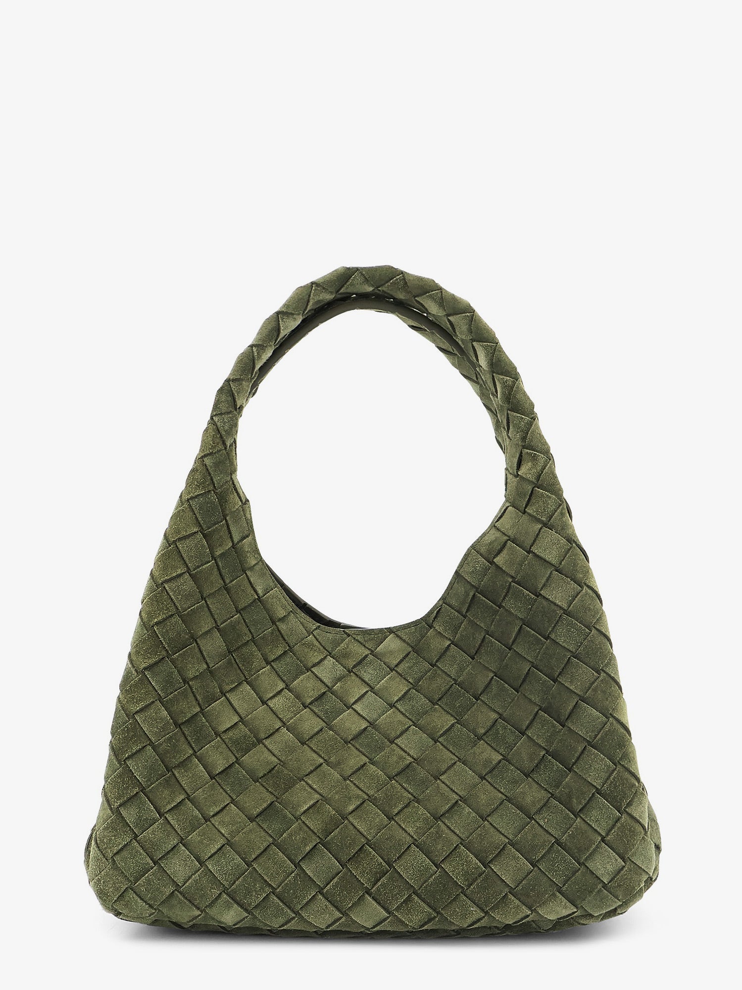 BOTTEGA VENETA Bottega Veneta Women Campana Intrecciato Suede Shoulder Bag