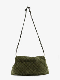 Bottega Veneta Women Suede Giorno Shoulder Bag With Intrecciato Pattern