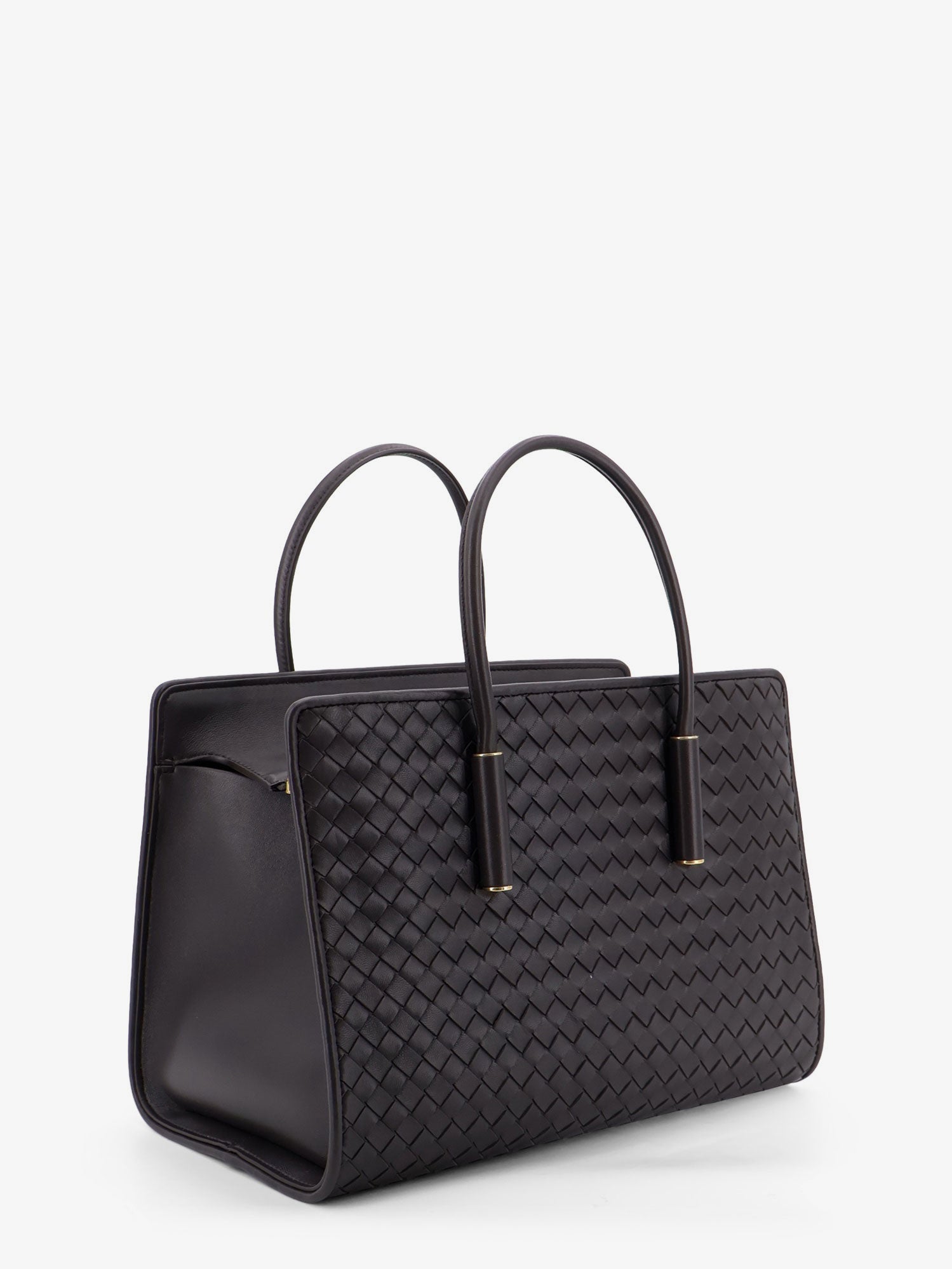 Bottega Veneta Women Barbara Leather Handbag With Intrecciato Motif