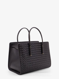 Bottega Veneta Women Barbara Leather Handbag With Intrecciato Motif