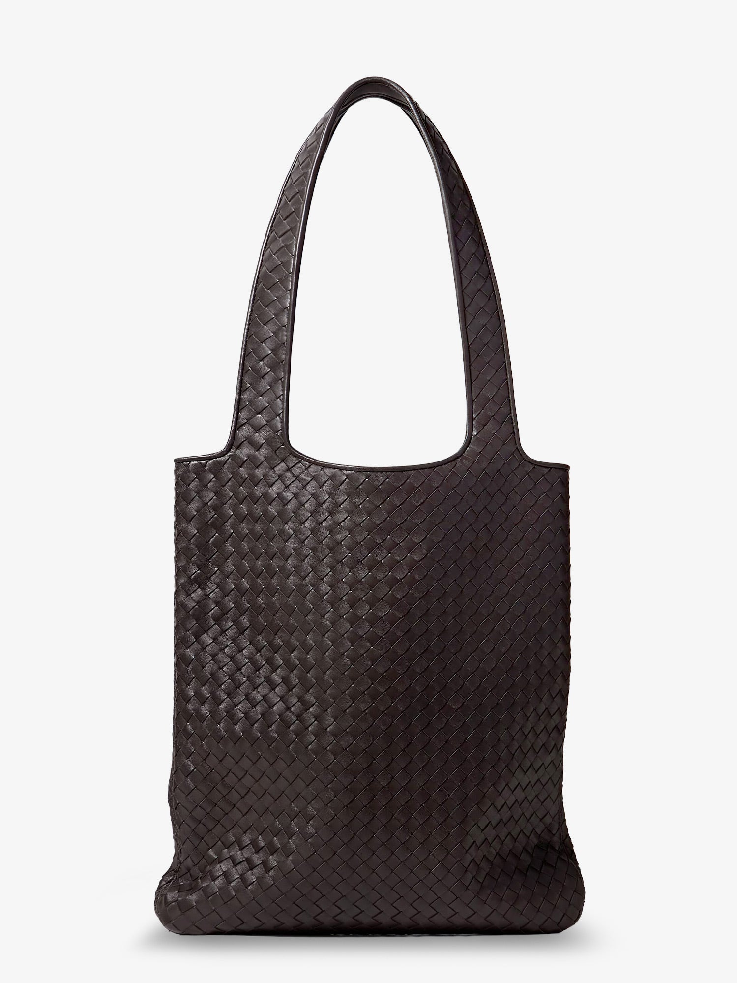 Bottega Veneta Men Veneto Leather Shoulder Bag With Intrecciato Motif