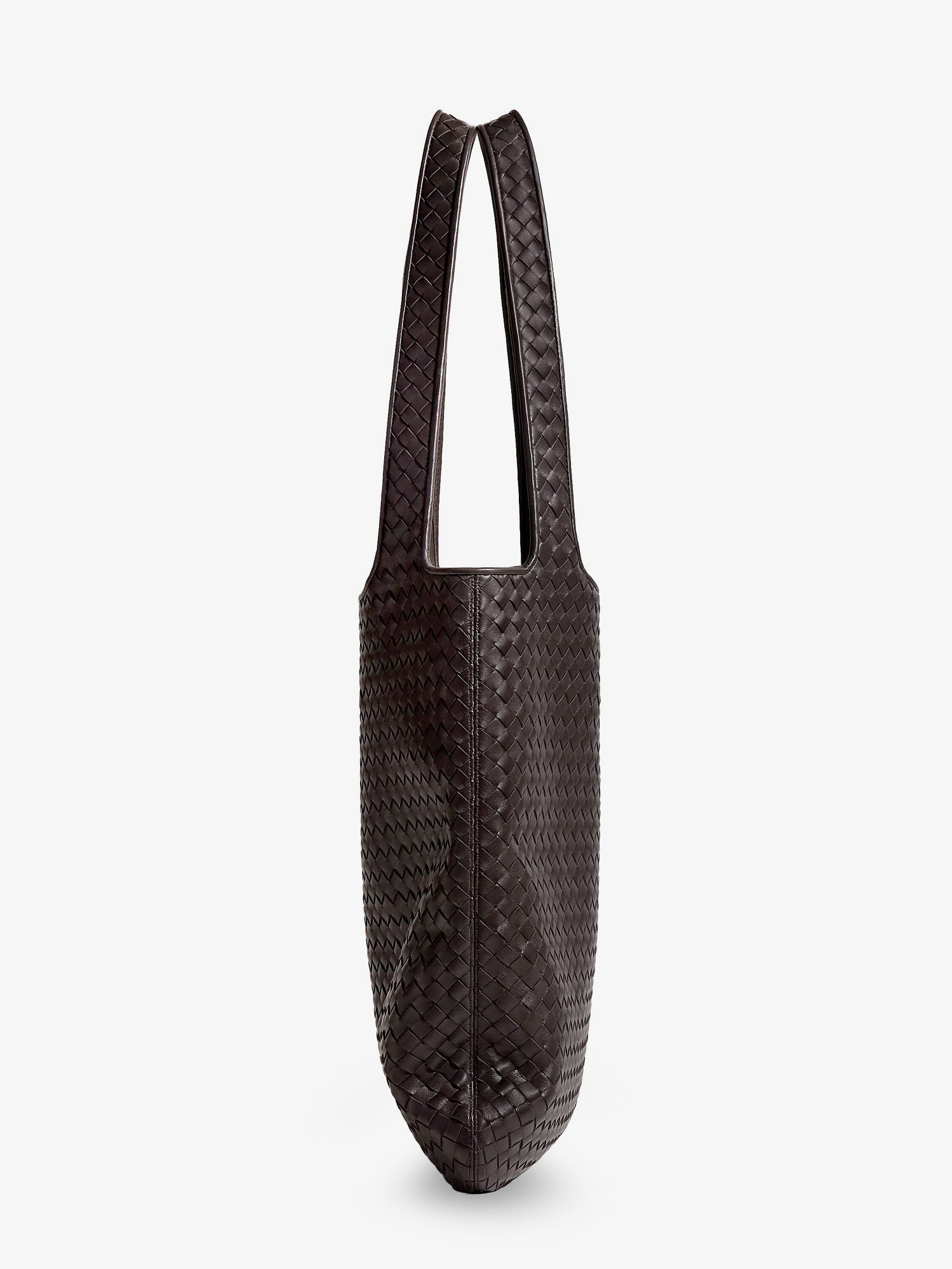 Bottega Veneta Men Veneto Leather Shoulder Bag With Intrecciato Motif
