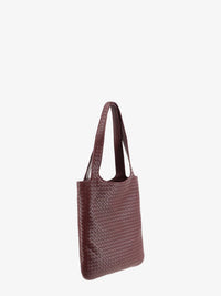 Bottega Veneta Men Veneto Leather Shoulder Bag With Intrecciato Motif