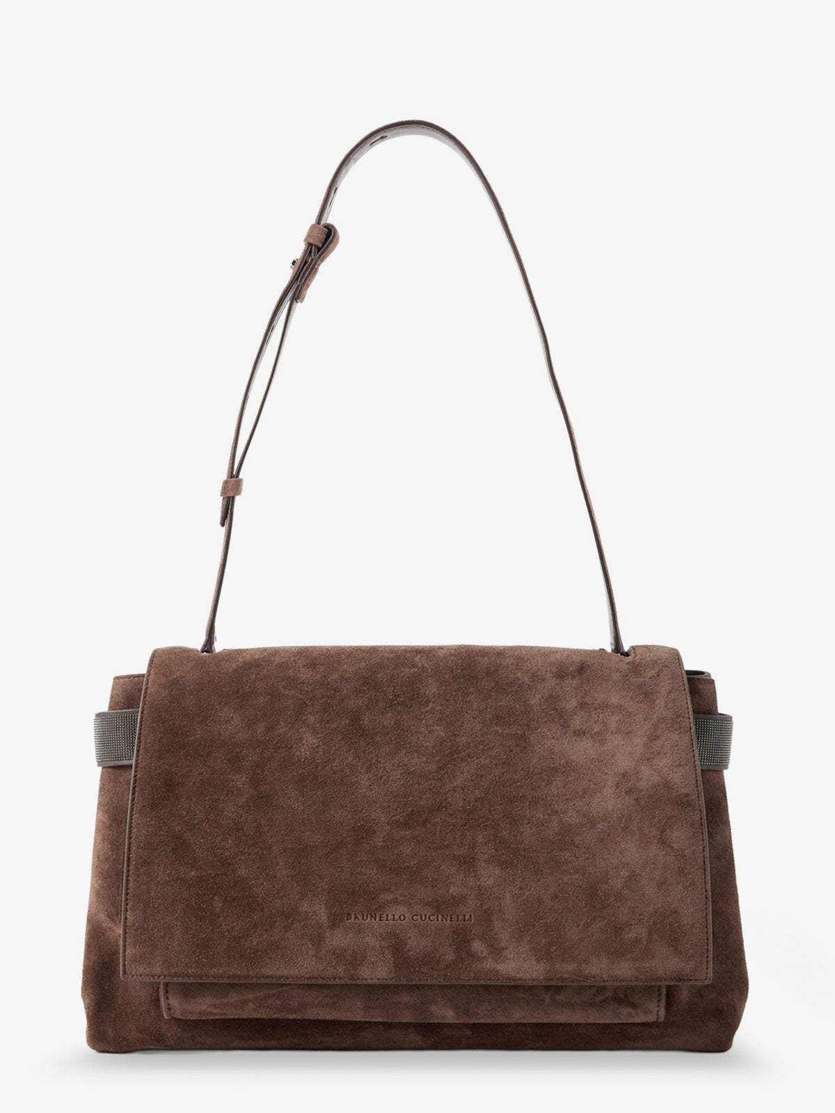 Brunello Cucinelli Women Suede Crossbody Bag With Monili Details