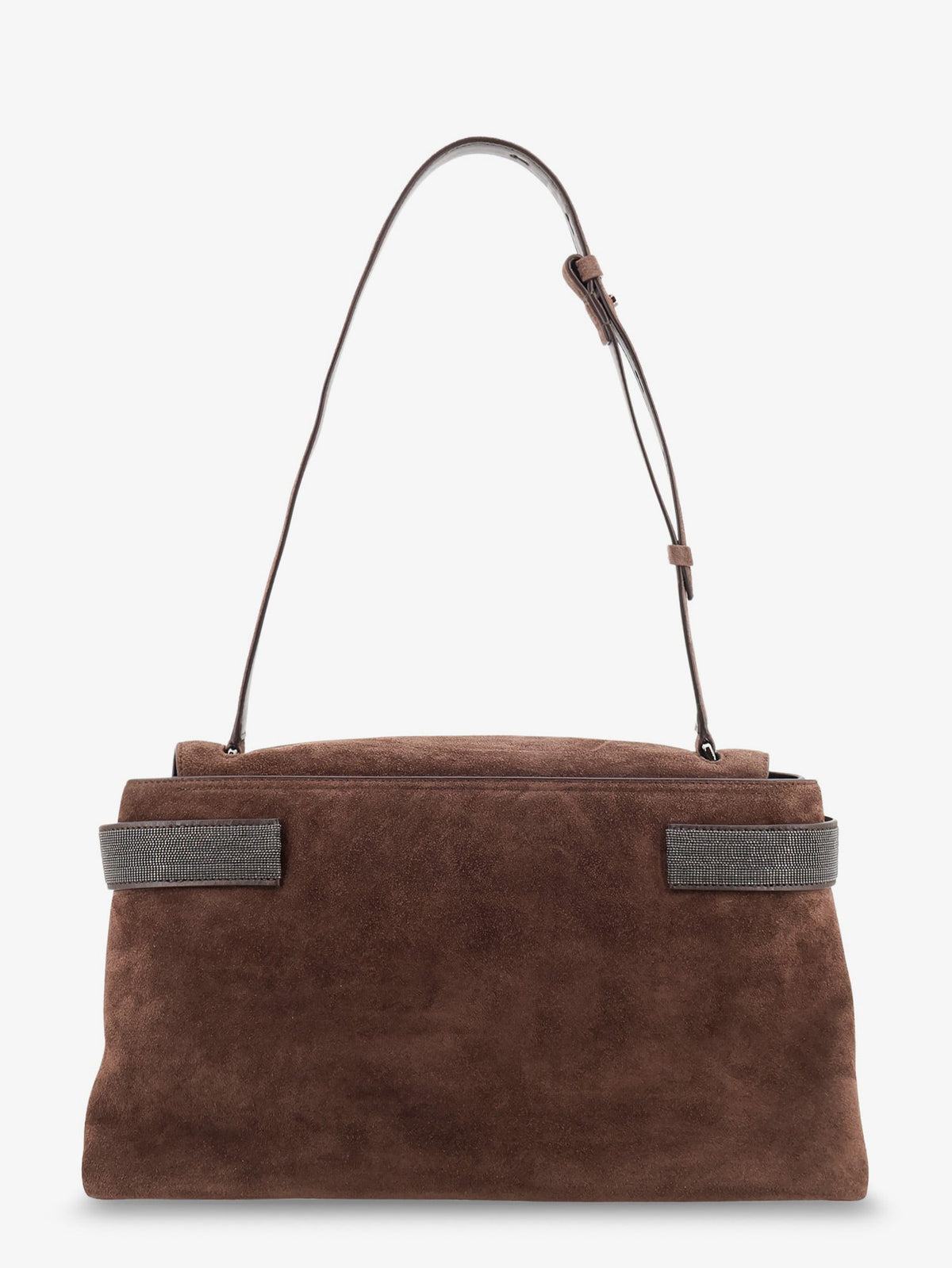 Brunello Cucinelli Women Suede Crossbody Bag With Monili Details