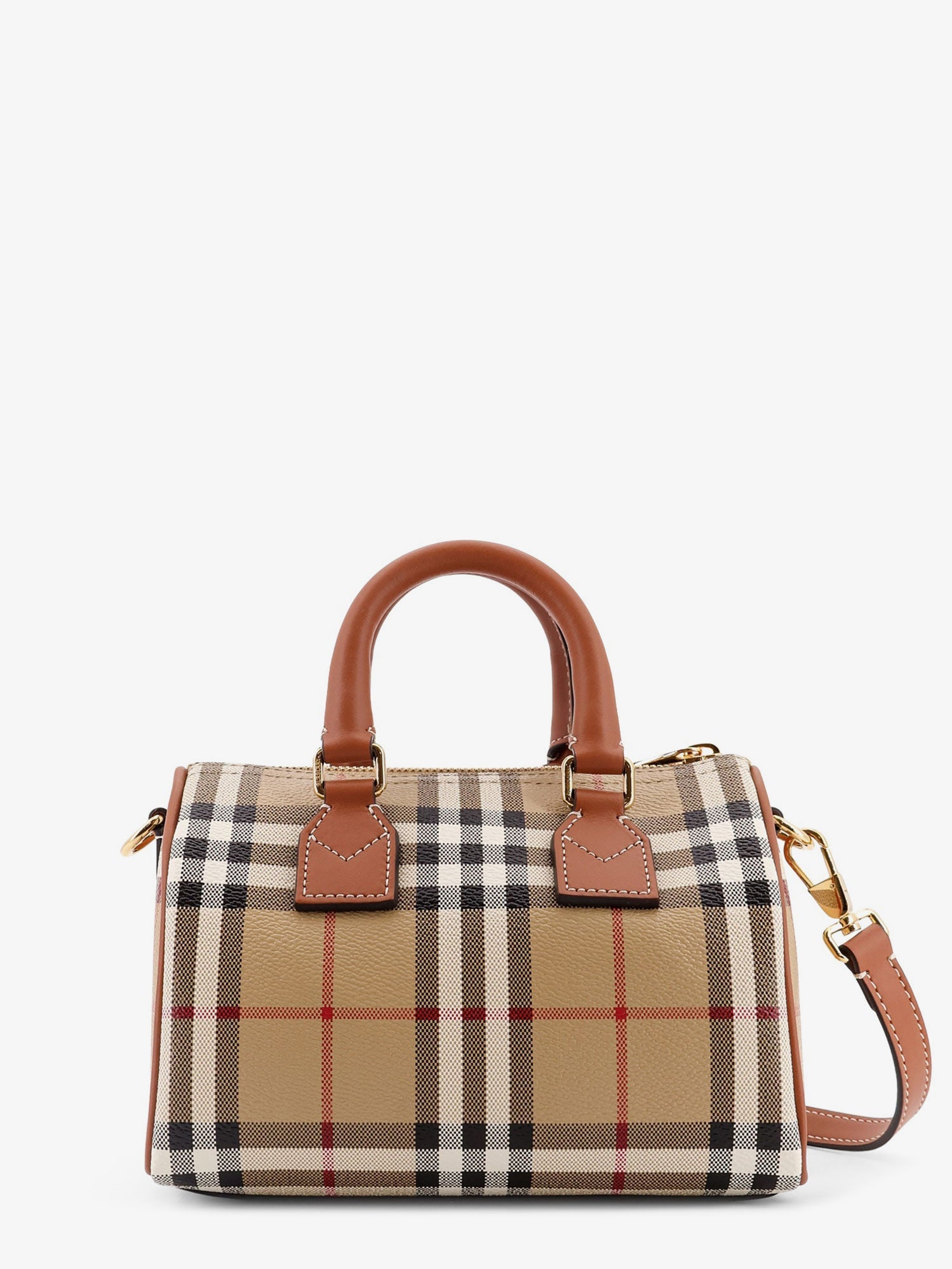 BURBERRY Burberry Women Coated Canvas Crossbody Bag With Check Pattern