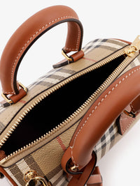 BURBERRY Burberry Women Coated Canvas Crossbody Bag With Check Pattern