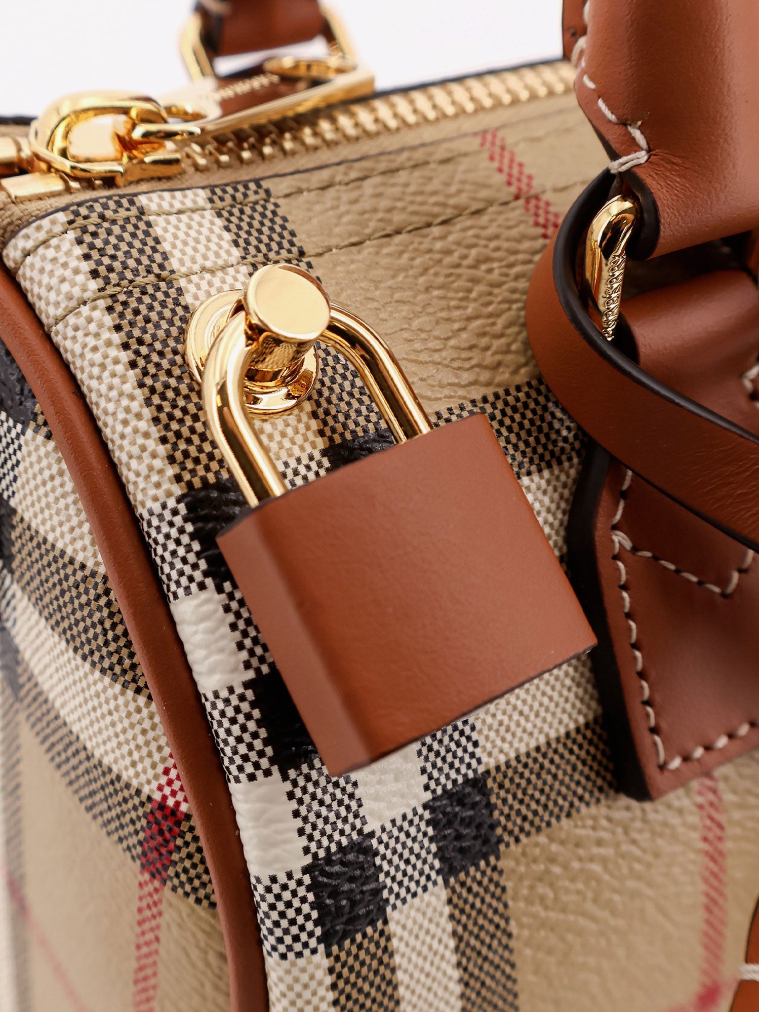 BURBERRY Burberry Women Coated Canvas Crossbody Bag With Check Pattern