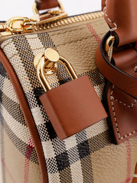 BURBERRY Burberry Women Coated Canvas Crossbody Bag With Check Pattern