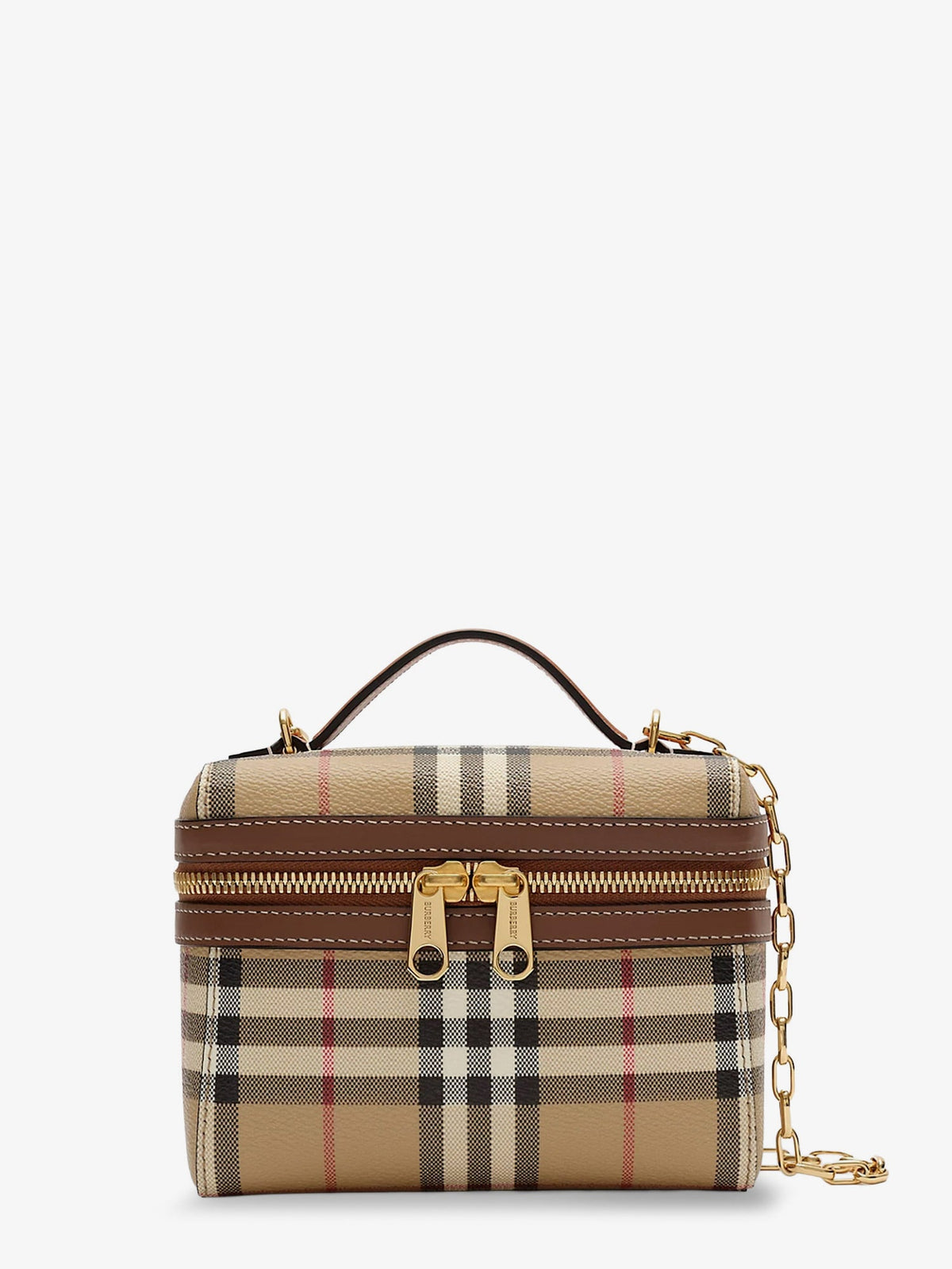 BURBERRY Burberry Women Vanity Mini Coated Canvas Handbag With Check Motif