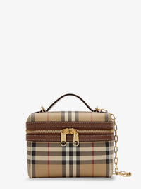 BURBERRY Burberry Women Vanity Mini Coated Canvas Handbag With Check Motif